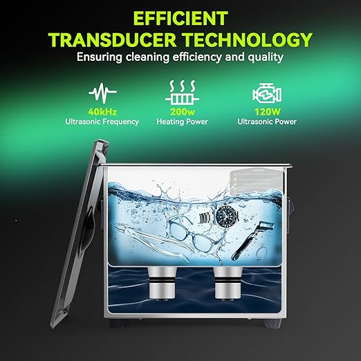 3L Ultrasonic Cleaner, One-Touch Cleaning,Heating, Deep Mode, ECO Energy-Saving Ultrasonic Cleaning Machine Excellent for Labs,Carburetor,Jewelry,Dentures,Automotive & Industrial Parts.
