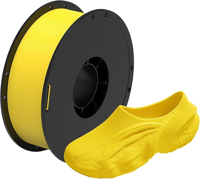 BIQU MorPhlex Flexible Filament 1.75mm, Turn 90A Into Ultra-Soft 75A with High Flexibility, 1Kg (2.2lbs) Spool - Dimensional Accuracy ±0.02 mm, Beginner-Friendly (Yellow)