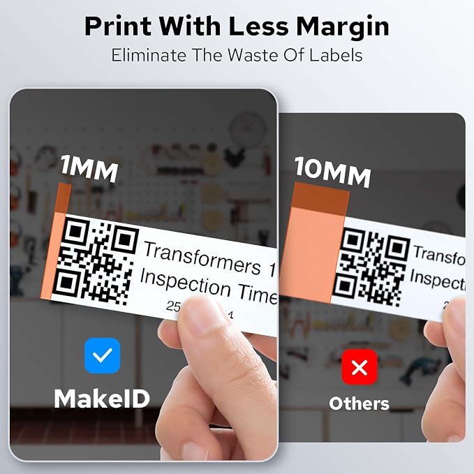 Makeid P31S Portable Industrial Label Printer, 1" Print Head, Bluetooth, Mobile/PC Software. Comes with 1 Roll 0.75" x 19.68ft Label, Harsh Environment Resistant, for Wire, Cable & Heat Shrink Tubes