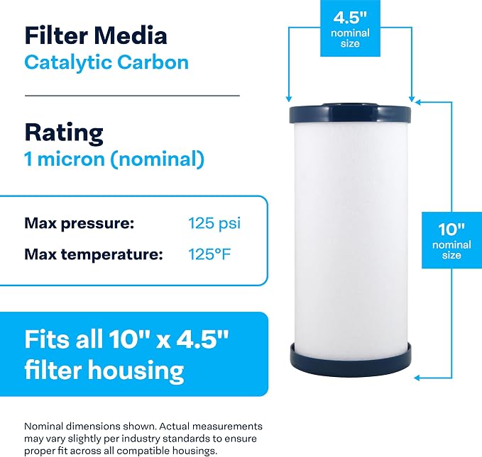 SpiroPure SP-CC1-BB 10x4.5 Catalytic Carbon Water Filter Cartridge