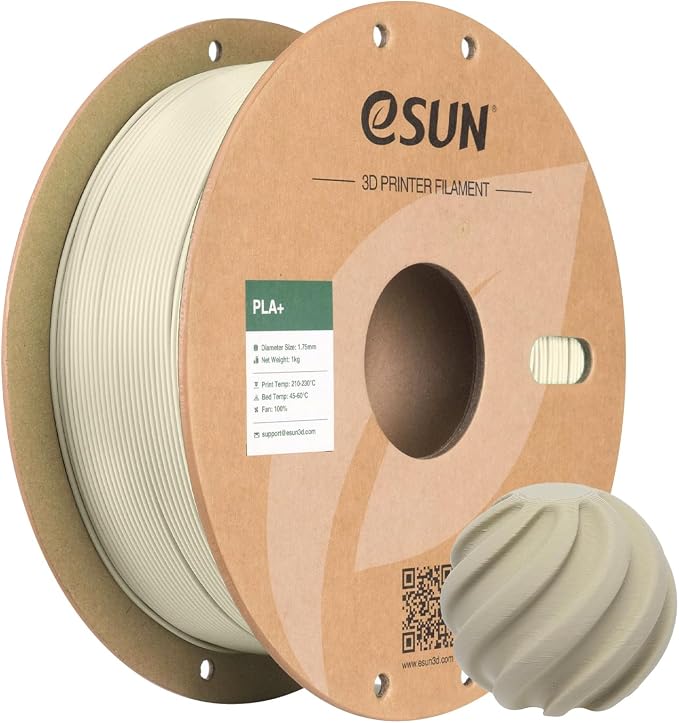 eSUN PLA+ Filament 1.75mm, 3D Printer Filament PLA Plus, Dimensional Accuracy +/- 0.03mm, 1KG Spool (2.2 LBS) 3D Printing Filament for 3D Printers, Light Khaki