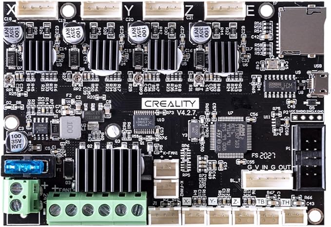 Creality Ender 3 Silent Motherboard, High Performance 32 Bit 3D Printer Noiseless Mother Board V4.2.7 with TMC2225 Driver Marlin for Ender 3, All-Round Heat Dissipation Assembly and Use Easily