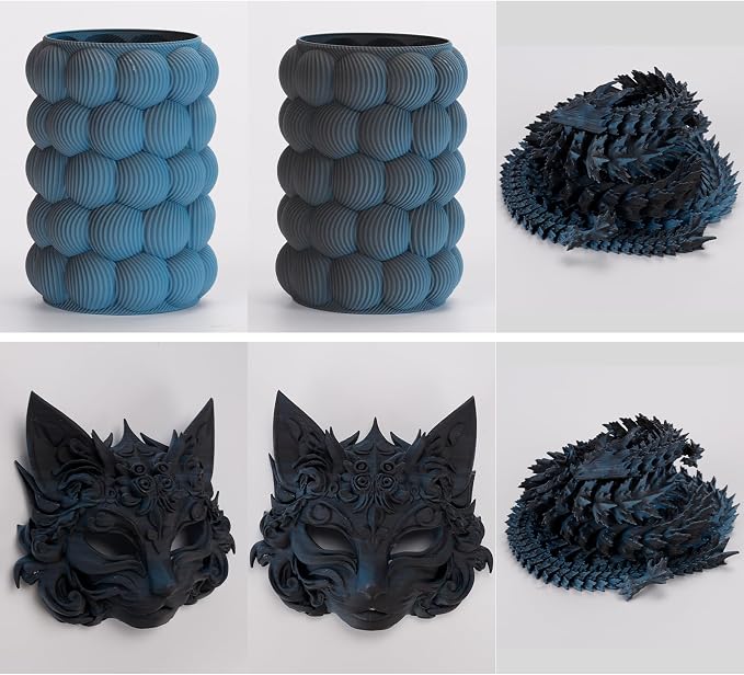 iSANMATE Matte Dual Color PLA Filament 30-300mm/s 2-in-1 Color Rainbow Filament Fast Color Change Filament by Angle 3D Printing 1.75MM 1KG Fit for Bambu Lab 3D Printers,AMS,AMSLite(Black Blue)
