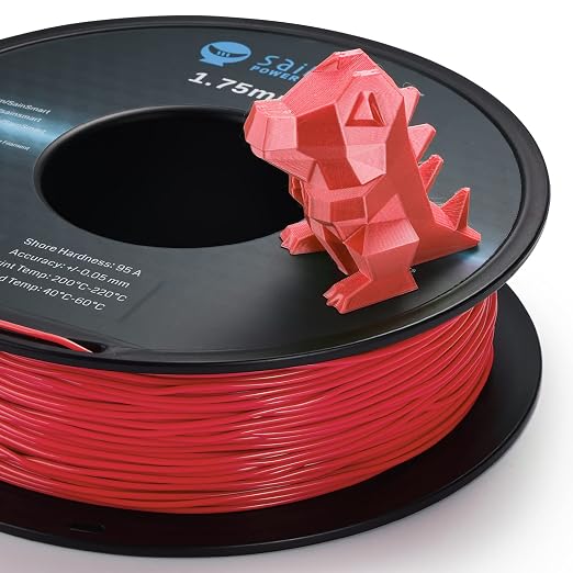 SainSmart Neon Color TPU, 1.75mm Flexible TPU 3D Printer Filament 800g, Dimensional Accuracy +/- 0.05 mm, Neon Scarlet