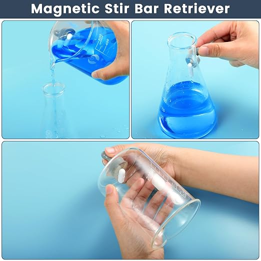 HYCC Magnetic Stirrer Hot Plate Max 520℉, 100-2000RPM Hot Plate with Magnetic Stirrer, 2000mL Magnetic Hotplate Stirrer, Magnetic Stirrer w/Thermometer, Magnetic Stir Bar, Stir Bar Retriever