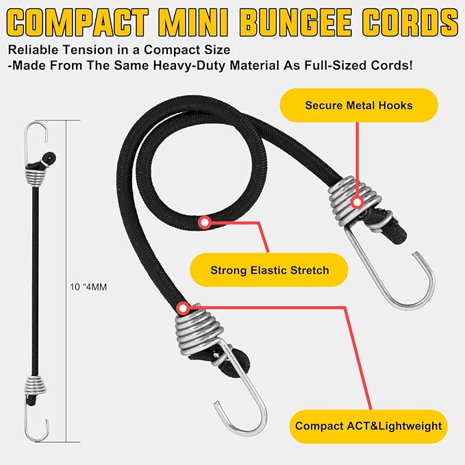 Nilight Ultimate Outdoor Bungee Cord Assortment - Heavy Duty Set of 36 (18" 24" 32" 40" 48") with Hooks for Camping Securing and DIY
