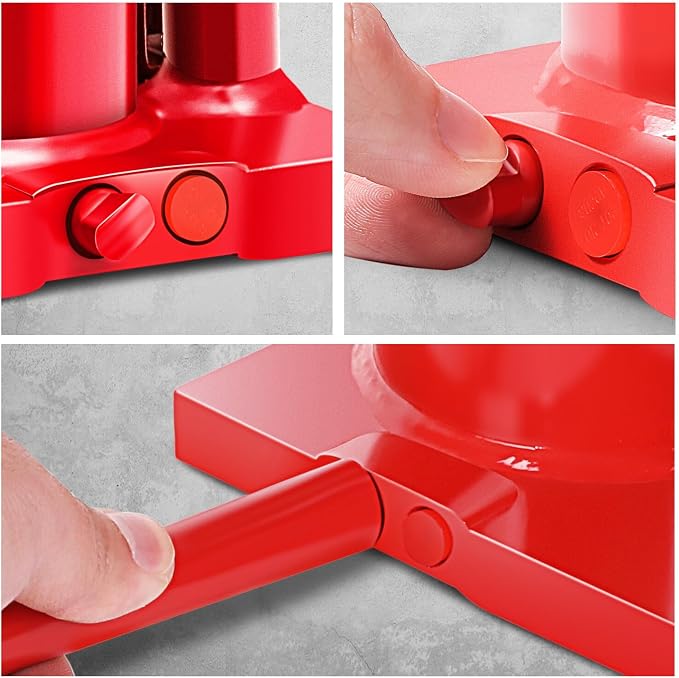 DNA Motoring 16 tons / 32000 lbs Lifting Automotive Welded Hydraulic Bottle Jack for Repair Vehicle, Pickup, Truck, w/Manual Handle, Red,TOOLS-00361