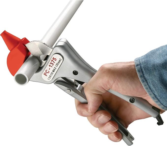 RIDGID 23493 PC-1375ML Single Stroke Plastic Pipe and Tubing Cutter for 1/8" to 1-3/8" PVC, CPVC, PP, PEX, and PE, Scissor-Style Plastic Pipe Cutter with Multi-Layer Adapter