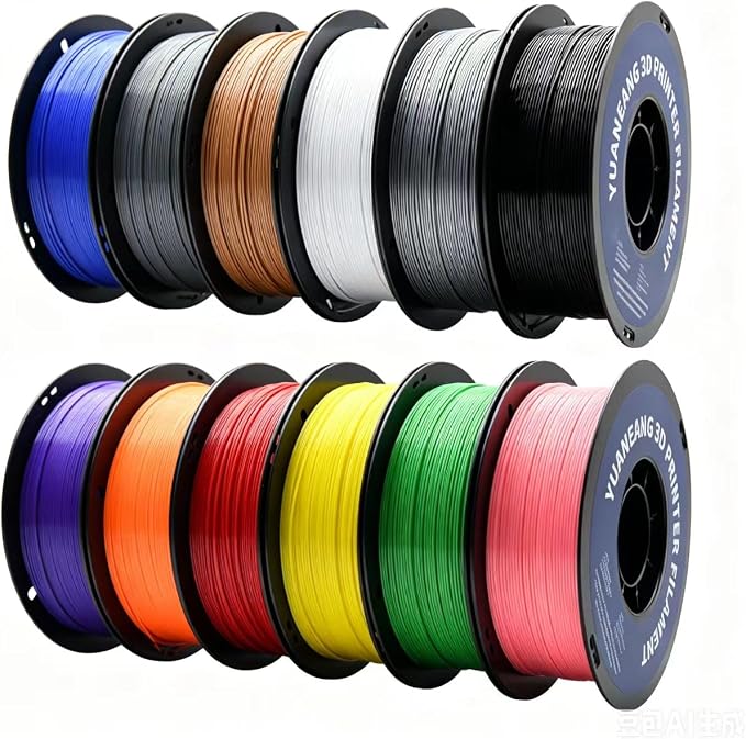 PETG 3D Printer Filament 1.75mm, 12-Color 12-Pack, Strong & Heat-Resistant PETG Material, Low-Warp, Smooth Printing Performance, Ideal for Functional Models, Prototyping & Creative Use