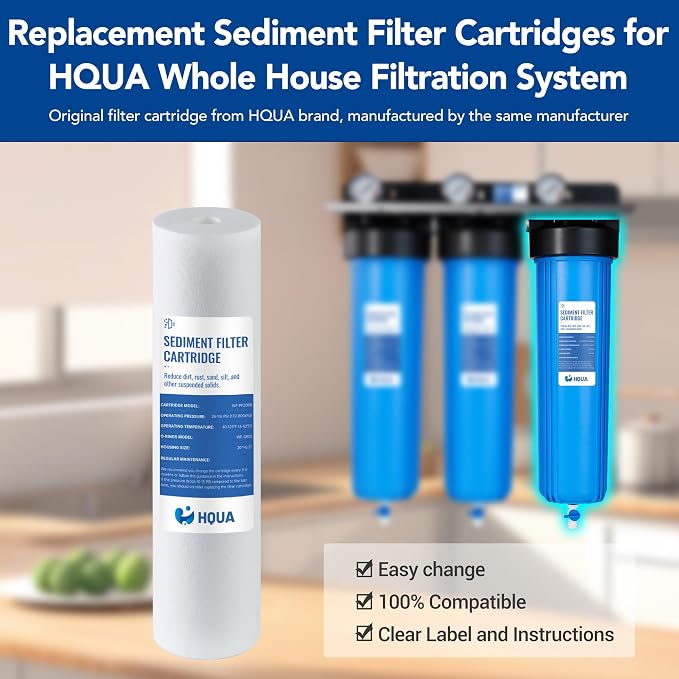 Whole House Sediment Replacement Filter Cartridge, WF-PP20BB, Fit for WF3 Series, material: PP, polypropylene, 5 Micron
