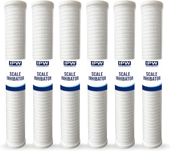 IPW Industries Inc. - 5-Micron Grooved Polypropylene Sediment Replacement Filter Compatible with Tankless Water Heaters & Whole-House Water Filtration - 6 Pack