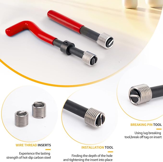 M10 x 1.5 Thread Repair Kit, Metric Helicoil Thread Repair Kit with HSS Drill and Stainless Inserts for All Metals, Composites, Polymers and Other Materials