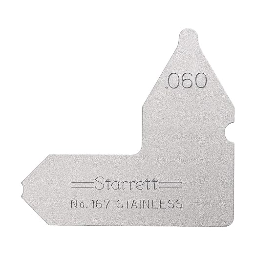 Starrett Individual Radius Gage for Both Convex and Concave Radii - Ideal for Carpenters and Constructions - Stainless Steel, .060" Radius Gage, Inch Reading - 167-060