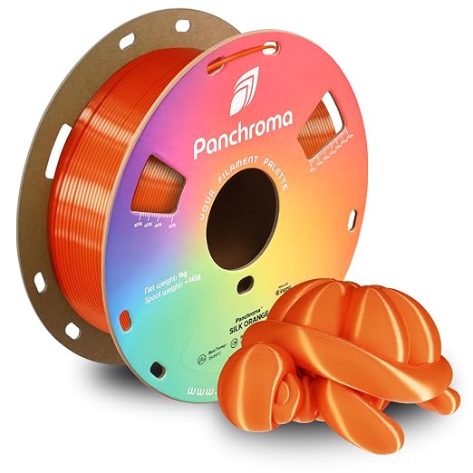 Polymaker Panchroma Silk PLA Filament 1.75mm for 3D Printing, 1kg, Orange | Neatly Wound, High-Gloss Finish PLA, Easy Print & Smooth Feeding, Compatible with Bambu Lab & Most 3D Printers