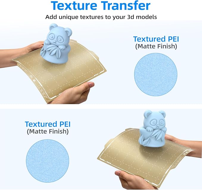 BIQU PyroGrip Double Side Textured PEI Build Plate for Bambu-Lab A1 Mini 3D Printer 184x184mm Panda Build Plate Flexible Sheet Print Bed Removable Surface Platform