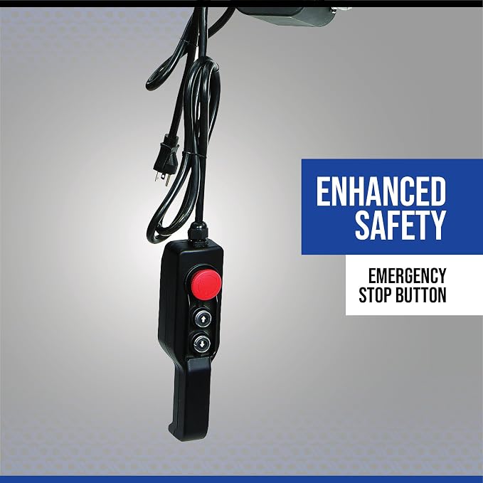 Strongway Electric Cable Hoist - 550-Lb. Single-Line Capacity/1100-Lb. Double-Line Capacity, 38ft./19ft. Lift