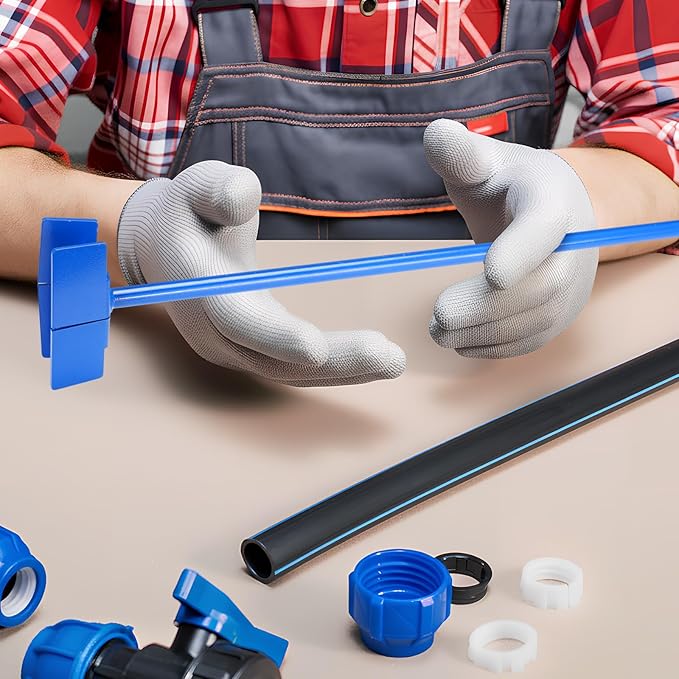 Zonon 26-5/8 Inch Backflow Handle Ball Plastic Valve Wrench Opening and Closing Outdoor Water Valves Operating Ball Valves in Backflow Prevention Devices from Damage Wheel Wrench for Fire Riser (Blue)