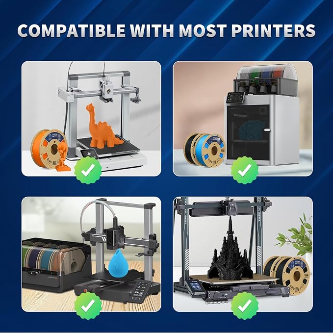 OVERTURE PLA Plus (PLA+) Filament 1.75mm, Stronger & More Durable, Professional Toughness 3D Printer Filament 1kg (2.2lbs), High Precision +/- 0.02mm, Tangle-Free (Chocolate)