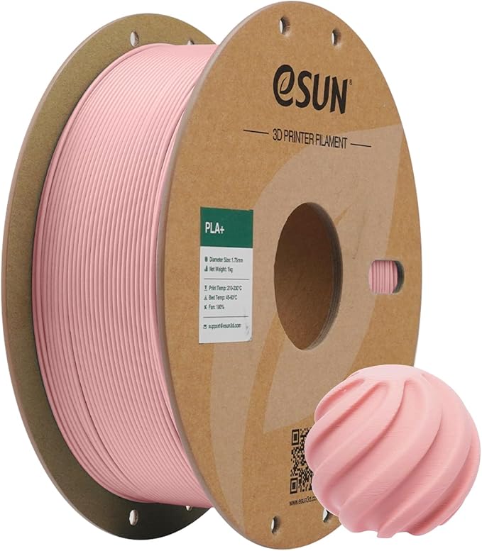 eSUN PLA+ Filament 1.75mm, 3D Printer Filament PLA Plus, Dimensional Accuracy +/- 0.03mm, 1KG Spool (2.2 LBS) 3D Printing Filament for 3D Printers, Peach Pink
