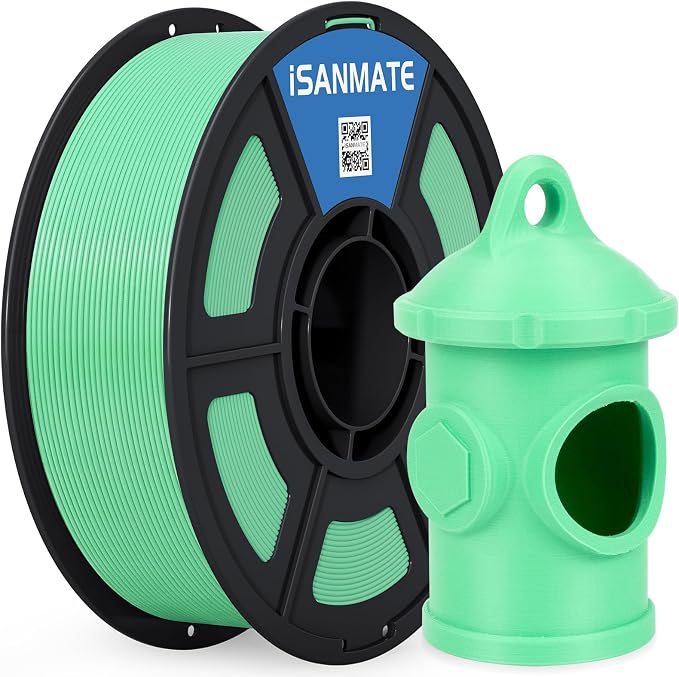 iSANMATE 3D Printer Filament ASA Mint Green, UV & Weather Resistant ASA Filament Perfect for Outdoor Functional Parts, for Bambu Lab 3D Printers,AMS,AMSLite, 1kg Spool (2.2lbs)