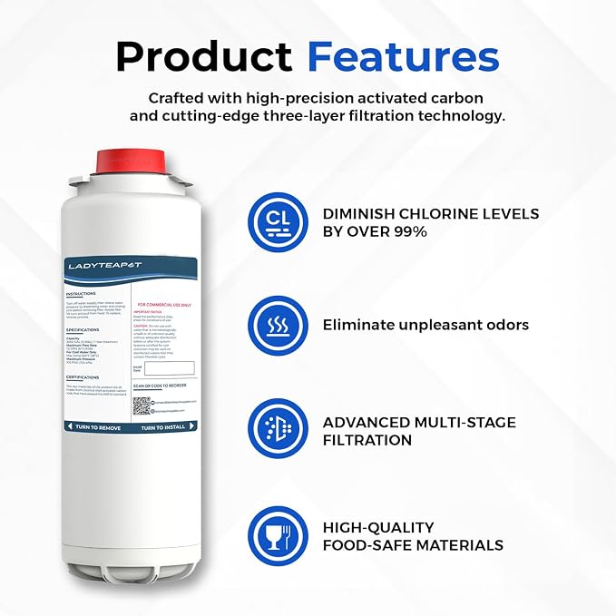 Water Filter Replacement Compatible With Elkay 51300C EWF3000, ezH20 Bottle Filling Stations (No Chip - 6 Pack)