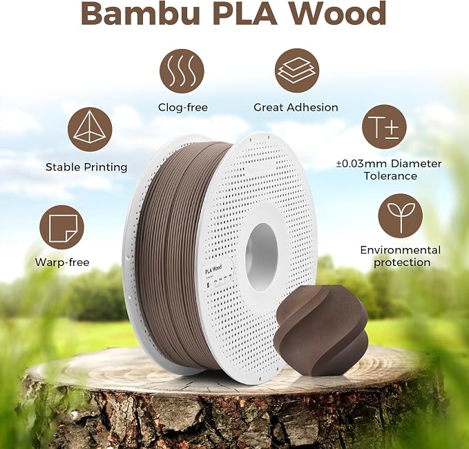 Bamboo Original PLA Wood Filament (Rosewood 13204)