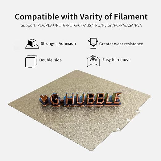 230x230mm Kobra 2 Neo Kobra Go Build Plate Double Sided Textured Flexible Spring Steel PEI Bed for Kobra 2/Kobra 2 Neo/Kobra 2 Pro/Kobra Neo/Kobra/Kobra Go 3D Printer.