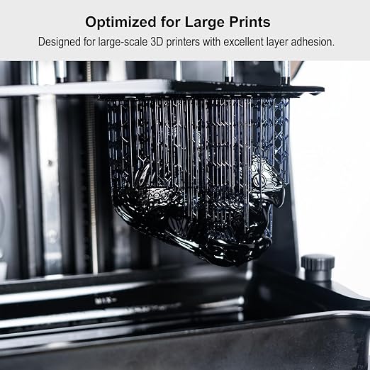 Siraya Tech Tenacious Lava Black Resin for 3D Printer - Professional Engineering Resin 1KG, High Impact Resistant & Wear Resistant UV Photopolymer for LCD/DLP/MSLA 3D Printers, Strong & Durable