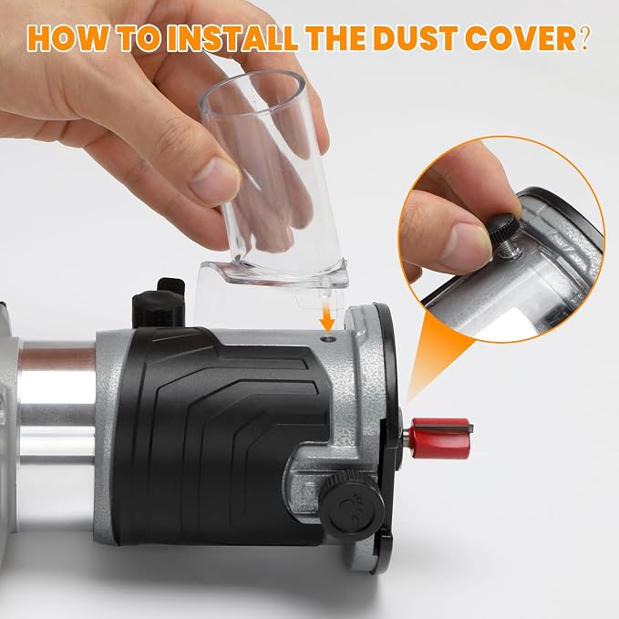 Wood Router with DeWalt 20V Battery,Router Tool for 800W 30000 RPM，5 Variable Speeds Fixed Base Cordless Router,15PCS 1/4" Router Bits【Battery Not Included】