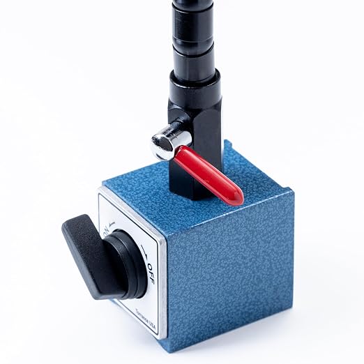 PEC Tools Flexible Arm Magnetic Base, 176lb/80kg Holding Force, Fits 3/8" Stems & Dovetail, Adjustable Stand for Dial Indicators, Test Indicators, Bore Gauges, and Machinist Tools