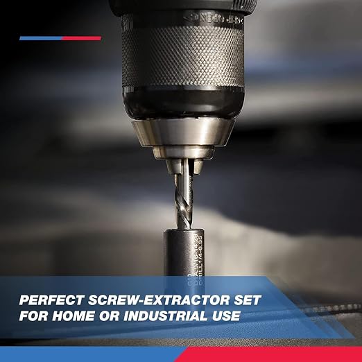 NEIKO 04206A Screw-Extractor Set, Broken Bolt Remover, Multispline and Spiral Extractors for Stripped Screws, Studs, Fittings, and Lugs, Left-Hand Drill Bits, 5/64" to 1/2", 35-Piece Set