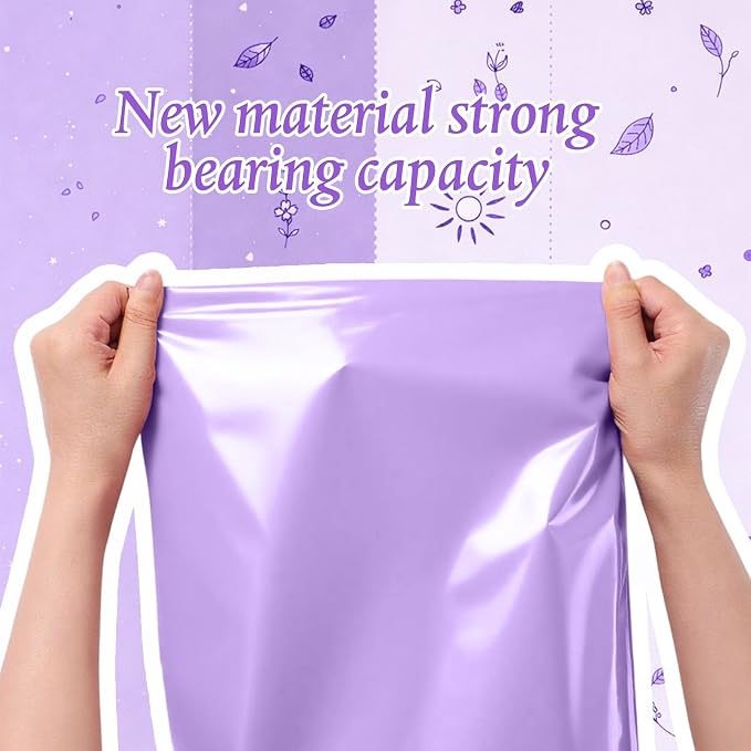 Outus 240 Pcs Poly Mailers Variety Size Pack Mailing Shipping Bags Assorted Sizes Shipping Envelopes Self Adhesive Waterproof and Tear Proof Packaging Bags for Clothing Book Gift(Purple,6 Sizes)