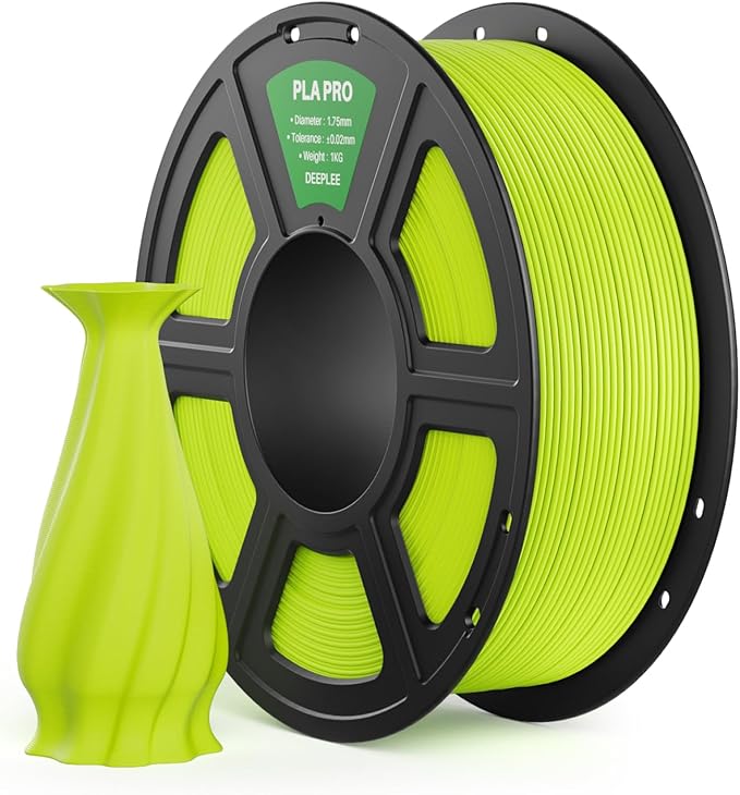 PLA PRO Filament 1.75mm, Stronger Toughness 3D Printer Filament, PLA Filament Dimensional Accuracy +/- 0.02 mm, Neatly Wound, Fits Most FDM 3D Printer, 1KG Green