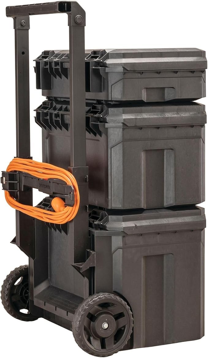 CRAFTSMAN VERSASTACK XL Tool Box with Wheels, Waterproof, Stackable System, Portable Rolling Storage for Indoor/Outdoor Use, 22.5 Inch (CMST21445)