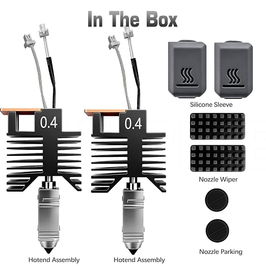 for Snapmaker U1 Nozzle 2 PCS 0.4mm U1 Hotend Full Assembled Plug&Play Ceramic Heating Block Rapid Heating Leak-Proof Design for Snapmaker U1 Extruder Kit Hardened Steel Nozzle 3D Pirnter Accessories