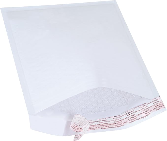 BOX USA Bubble Mailers 8-1/2" x 12" White (100-Pack) – Self-Seal Padded Envelopes with Bubble Lining, Poly Bubble Mailer Shipping Bags for Small Business, Ecommerce & Fulfillment Packaging