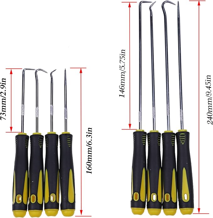 JEENDA Hydraulic Cylinder 3/4" and 1/2" Adjustable Gland Nut Wrench, 8PCS Install Tool Set, 3PCS Piston Rod Seal U-cup Installation Tool Kit Set Universal J05321 Hydraulic Cylinder Tools