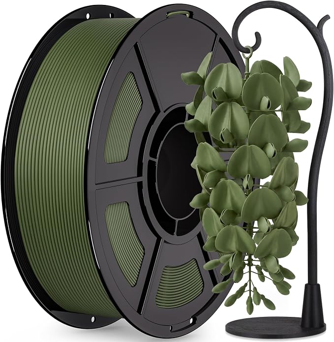 IEMAI Matte PETG Filament 1.75mm Army Green 1kg, Smooth Matte Finish 3D Printer Filament with Minimal Layer Lines & Low Warping, +/-0.02mm Dimensional Accuracy