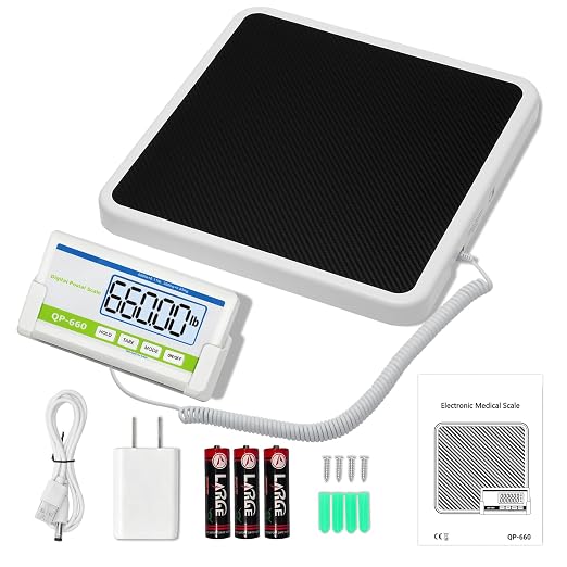 Medical Scale for Body Weight, 660lb Medical Grade Floor Scale | 13x12.6" Extra Wide Platform for Hospital & Physician, Home, Office, Gym, Include AC Adapter & Battery, kg/oz/lb Settings