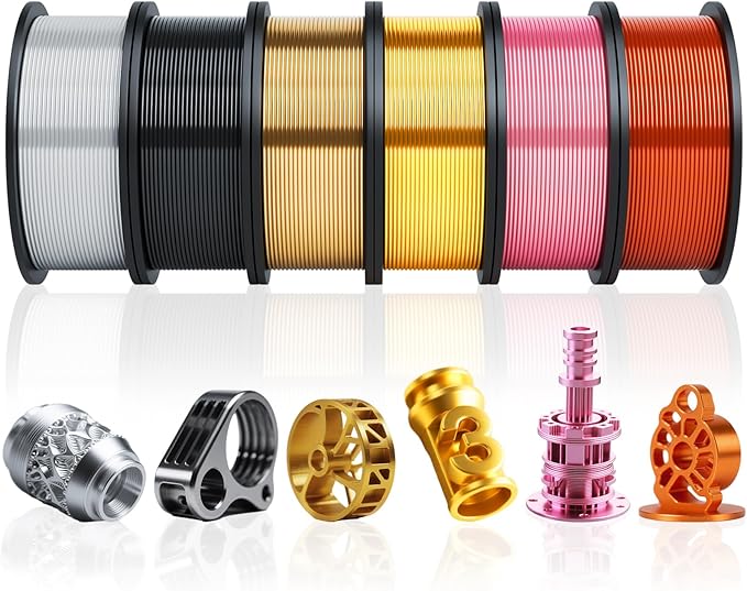 Pangda 3D Printer Filament Pla Bundle 1.75mm Multicolor, ±0.02mm Dimensional Accuracy, 3D Printing Filament for DIY Projects, Holiday Crafts(1.5 kg,Metallic Color)
