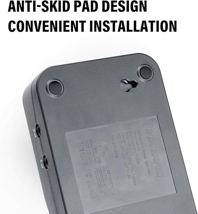 Inkbird ITC-608T Temperature Controller with Dual Temperature Sensor AC Dual Stage Outlet Thermostat with 12 Period Time Stage 1800W ETL Listed