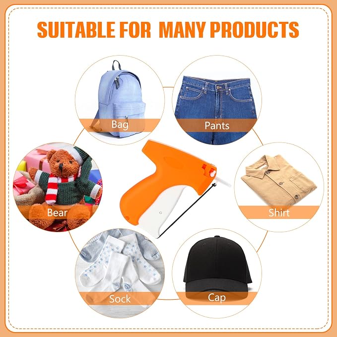 6 Sets Tagging Gun for Clothing Tag Attacher Gun for Standard Retail Price Quick Clothing Fixer with Needles and Barbs Fasteners for Store Warehouse Consignment