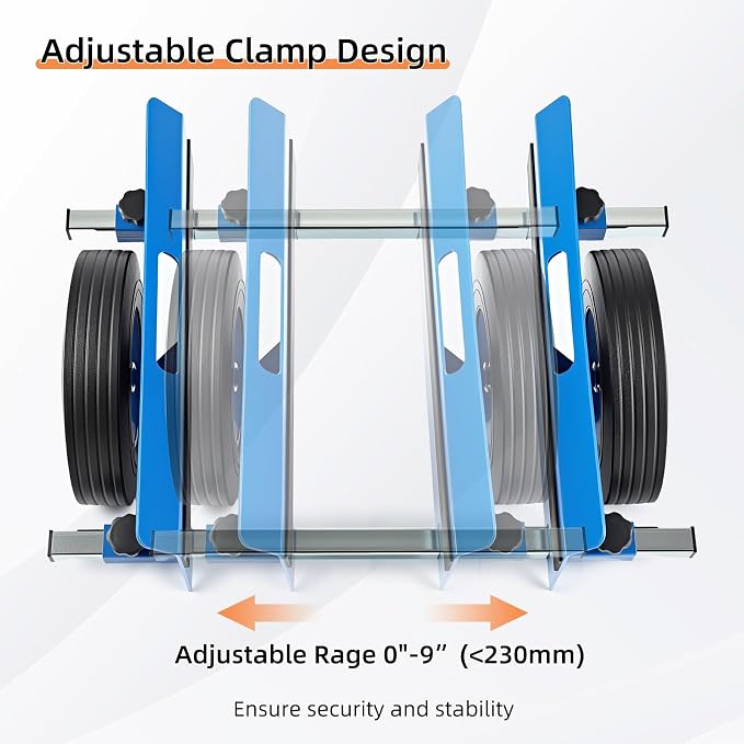 Heavy Duty Panel Dolly 1100LBS Capacity Door Cart with 10" Solid Rubber Wheels,Adjustable Clamp Panel Cart with Handle, All Terrain Slab Dolly for Drywall Sheet Heavy Material-Blue