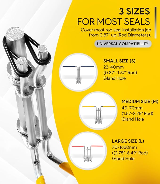 5 Pack Hydraulic Seal Installation Tools & 1266 Adjustable Gland Nut Wrench & 7463 Small Universal Gland Wrench, Hydraulic Cylinder Spanner Wrench Piston Repair Seal Kit, Farm & Construction Equipment