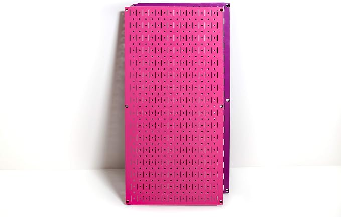 Wall Control Metal Pegboard Pack of Pink Peg Boards - Two 32-Inch Tall x 16-Inch Wide Colorful Pink Pegboard Wall Storage Panels