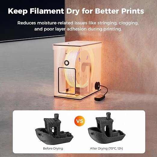 Creality Chamber Heater for 3D Printer Enclosure, Adjustable Hot Air Heater up to 70℃, PTC Enclosure Heater with Overheat Protection & Fan Stall Safety, Filament Dryer Heater for Filament Storage Box