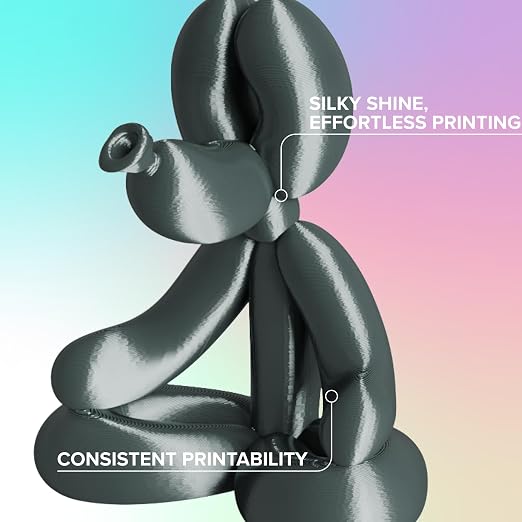 Polymaker Panchroma Silk PLA Filament 1.75mm, 1kg, Gunmetal Grey | Neatly Wound, High-Gloss Finish PLA, Easy Print & Smooth Feeding, Compatible with Bambu Lab & Most 3D Printers