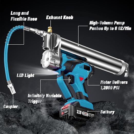 Cordless Grease Gun for Makita 18V MAX Battery - 10000 PSI Electric Grease Gun with 18” High Pressure Long Hose(No Battery)