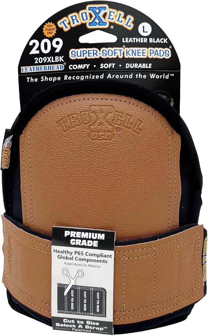 TROXELL USA - SuperSoft LeatherHead Kneepads (Large Size/Bagged in Pairs)