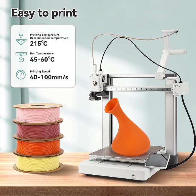 3DHoJor Matte PLA Filament 1.75mm, Upgrade 1kg Cardboard Spool PLA Filament 1.75 PLA 3D Printing Filament, Print with Most 3D Printers Using 3D Filament-Tangerine